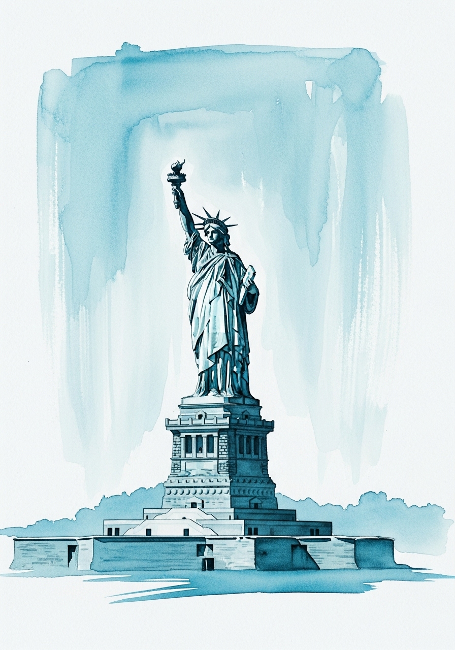 Cyan monochrome ink wash