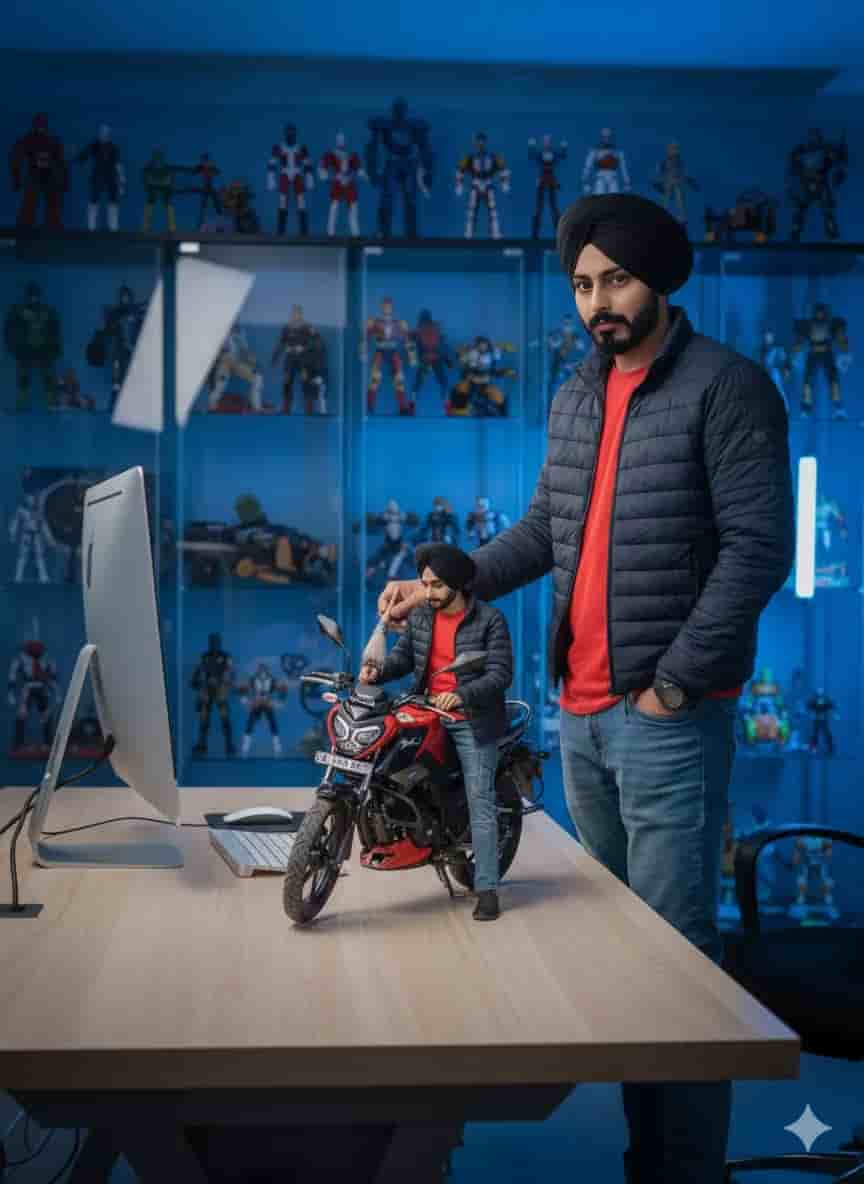 AI prompt generated image - figurine on computer desk