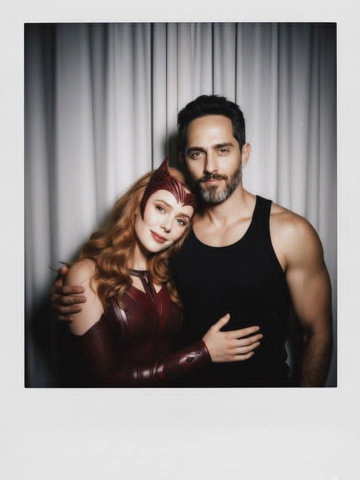 Polaroid photo white curtains cute poses