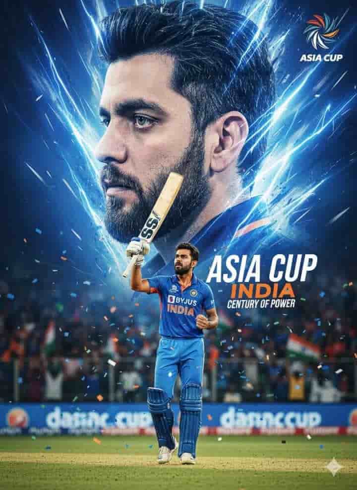 Alternate version of high-energy cricket sports graphics poster