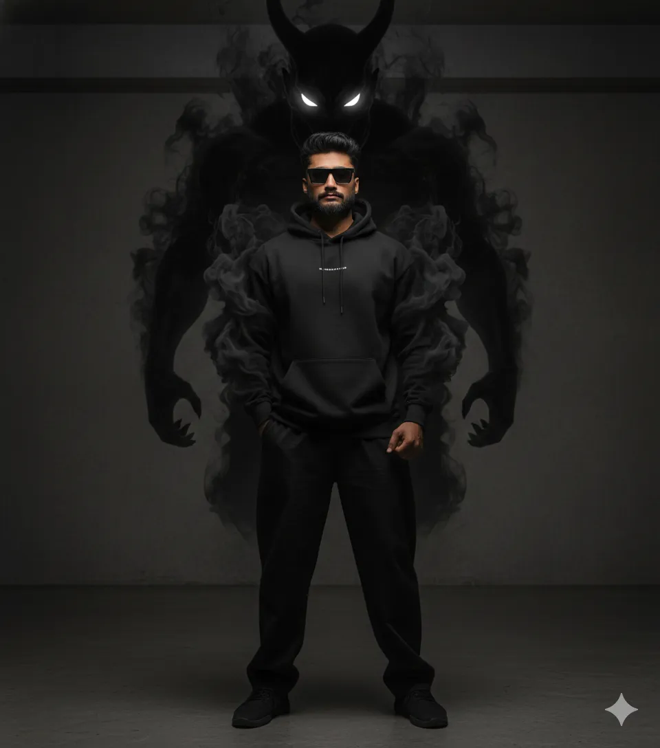 Black smoke demon portrait reference 2