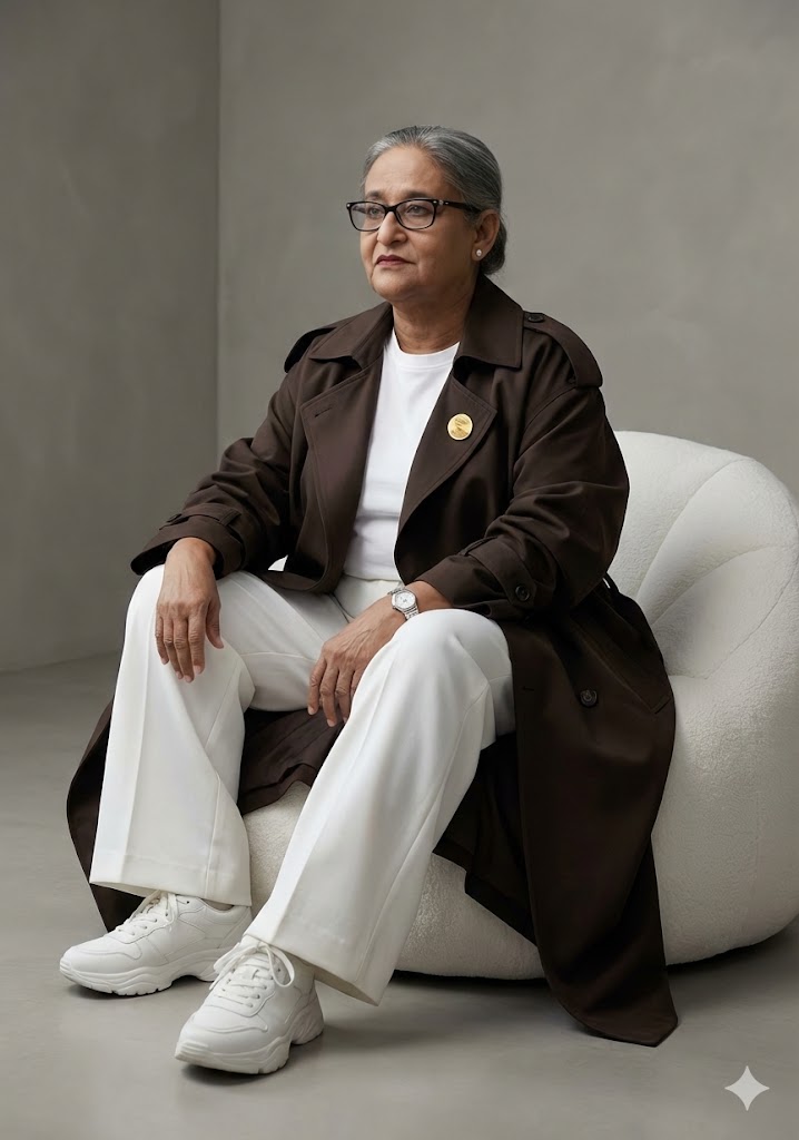 seated on white bean bag chocolate streetwear