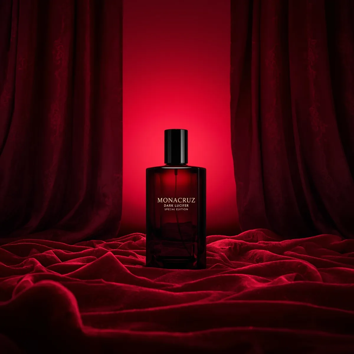 Product on crimson velvet fabric