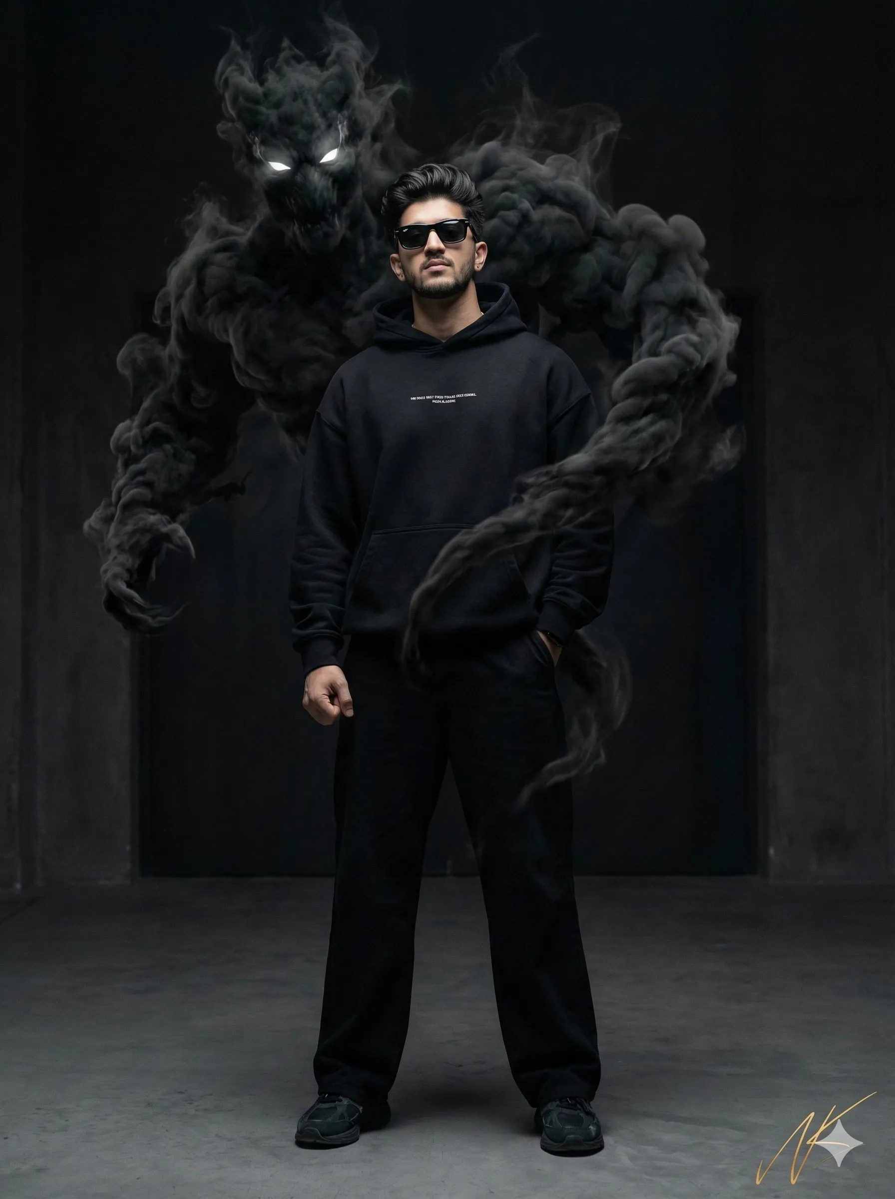 Red smoke demon portrait reference 2