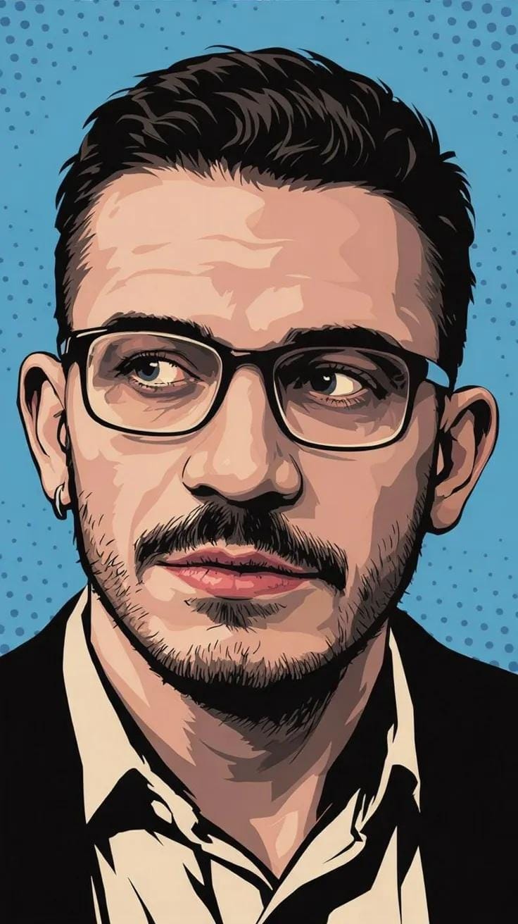 Lichtenstein pop-art portrait halftone