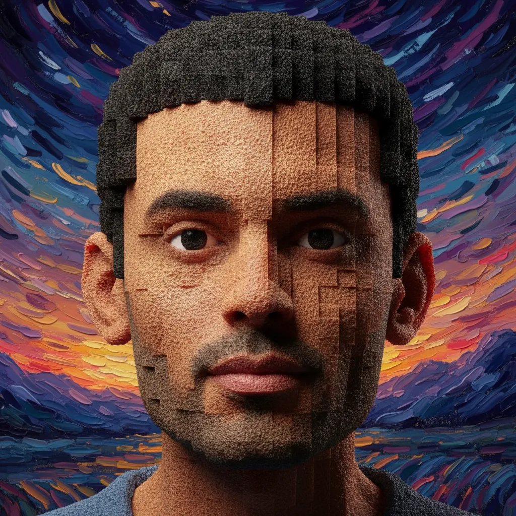 Voxel style character reference 2