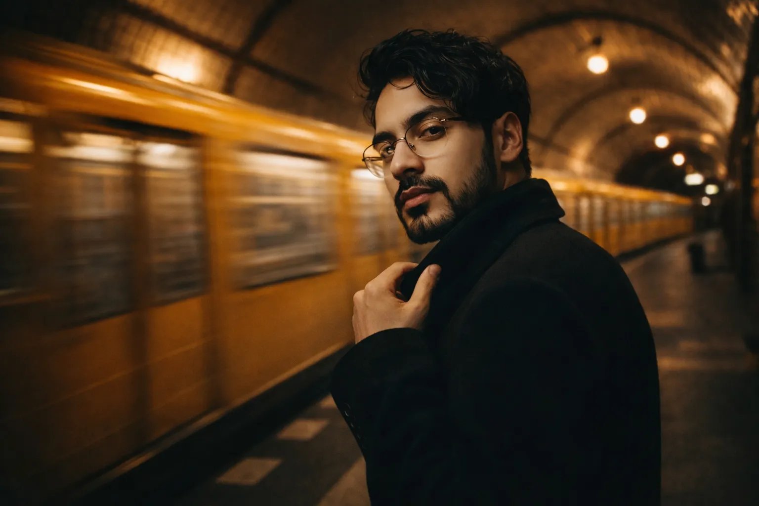 subway platform fleeting intimate moment