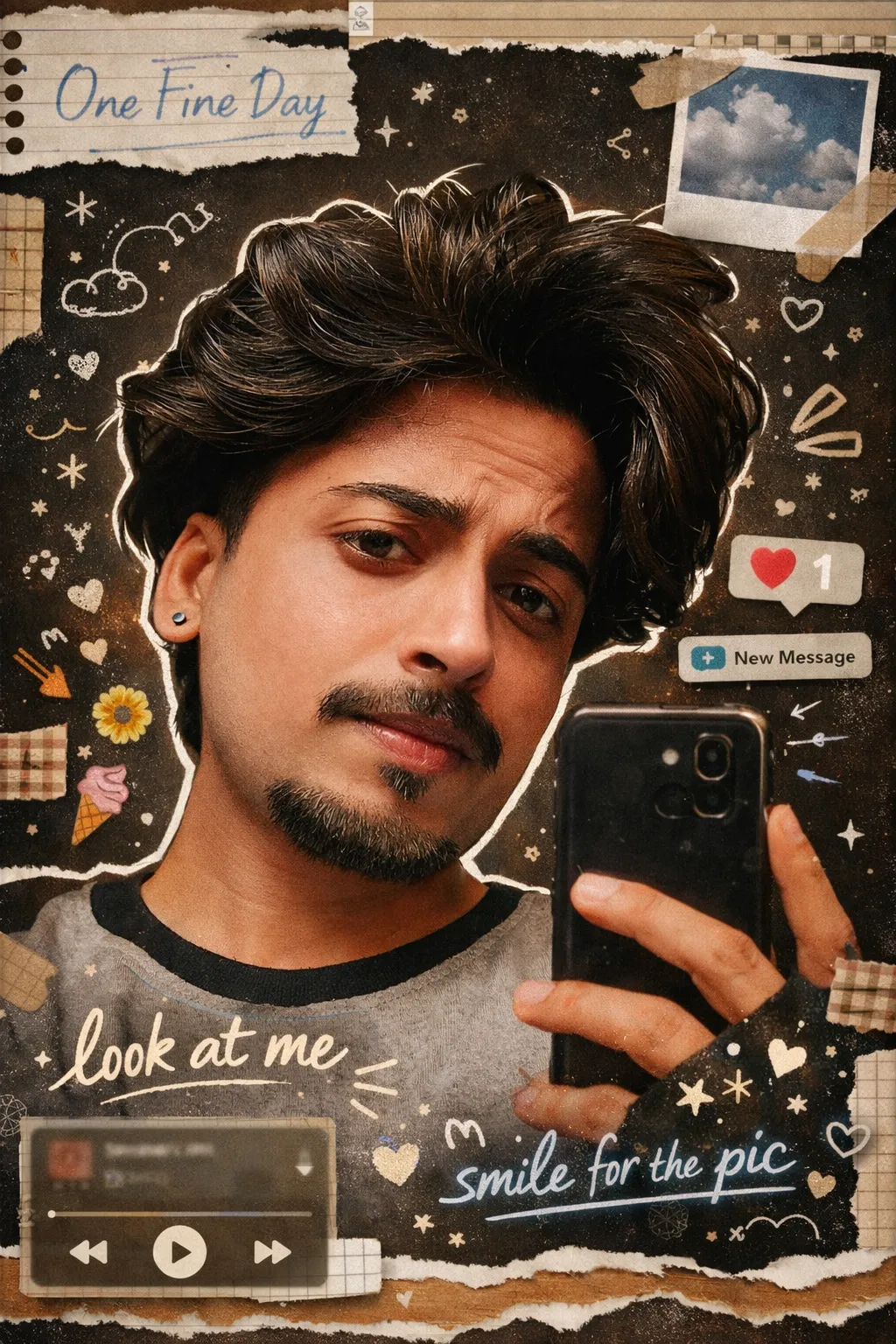 Grunge mirror selfie reference 2