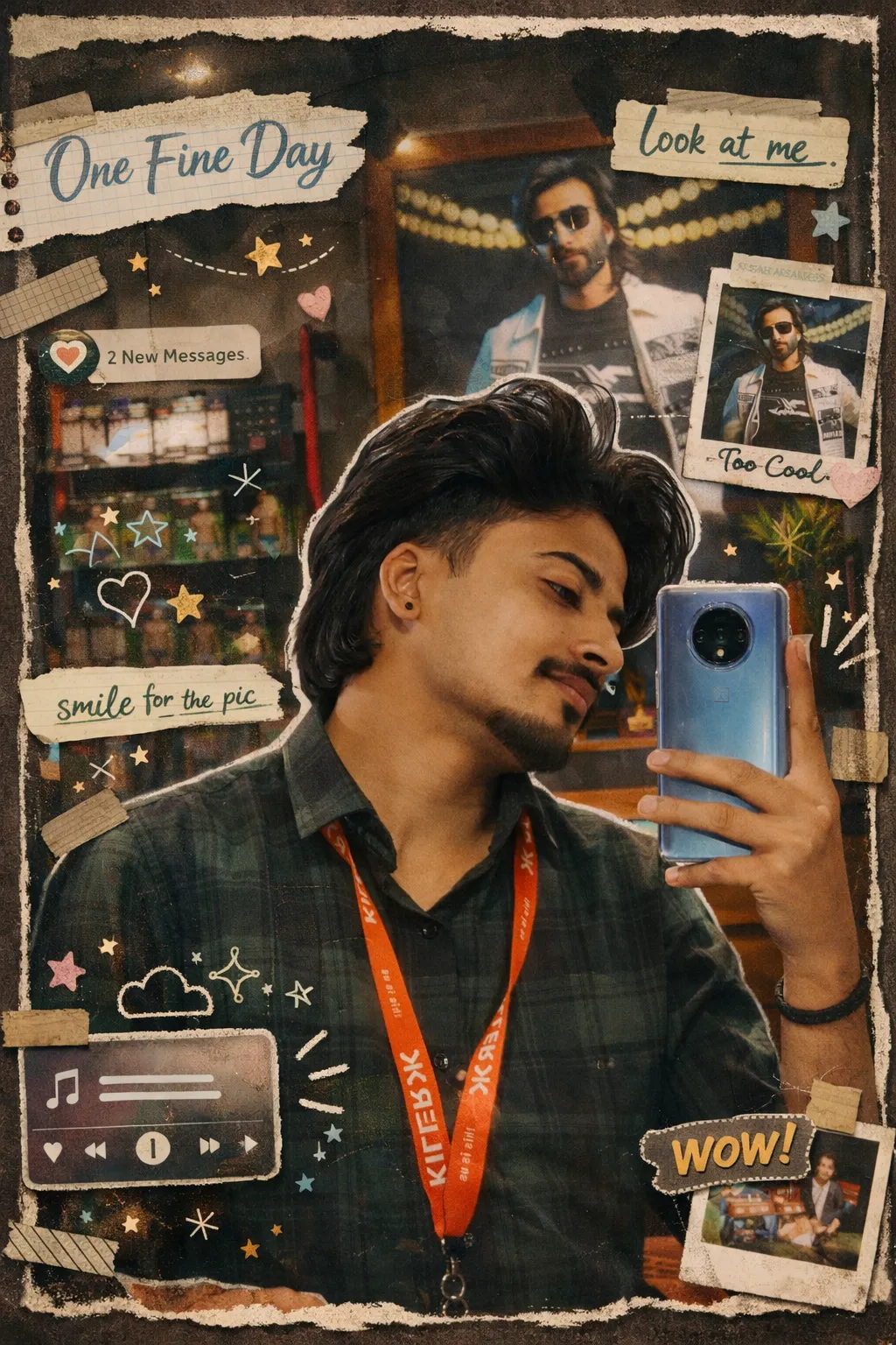 aesthetic mirror selfie scrapbook vibe