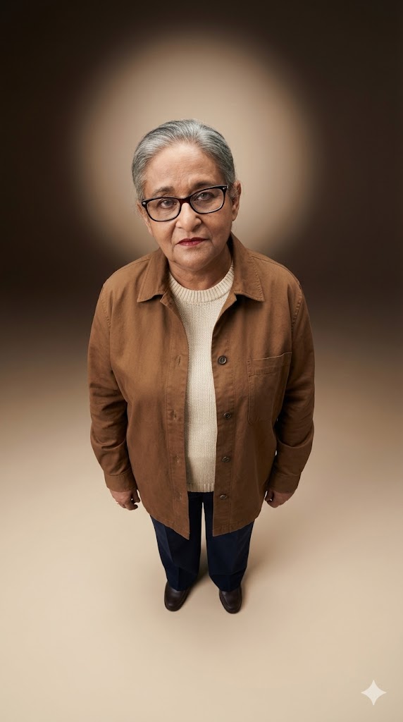 top-down editorial portrait