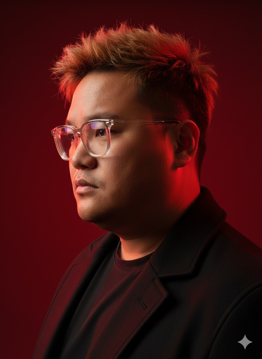 Side profile red background reference 2