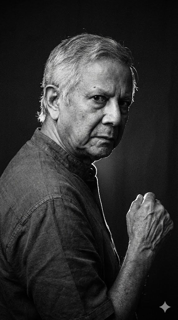 gritty black and white noir portrait over shoulder