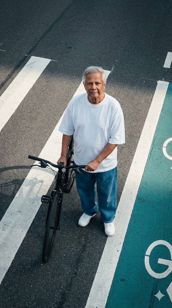 top down aerial bicycle road crossing