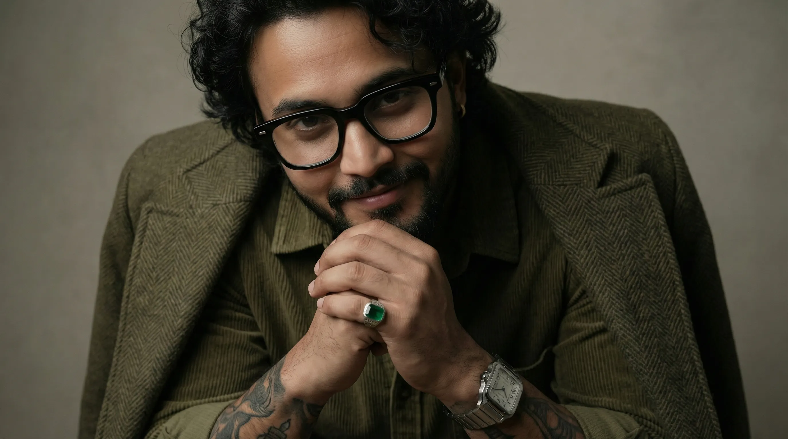 high angle portrait olive corduroy Hasselblad