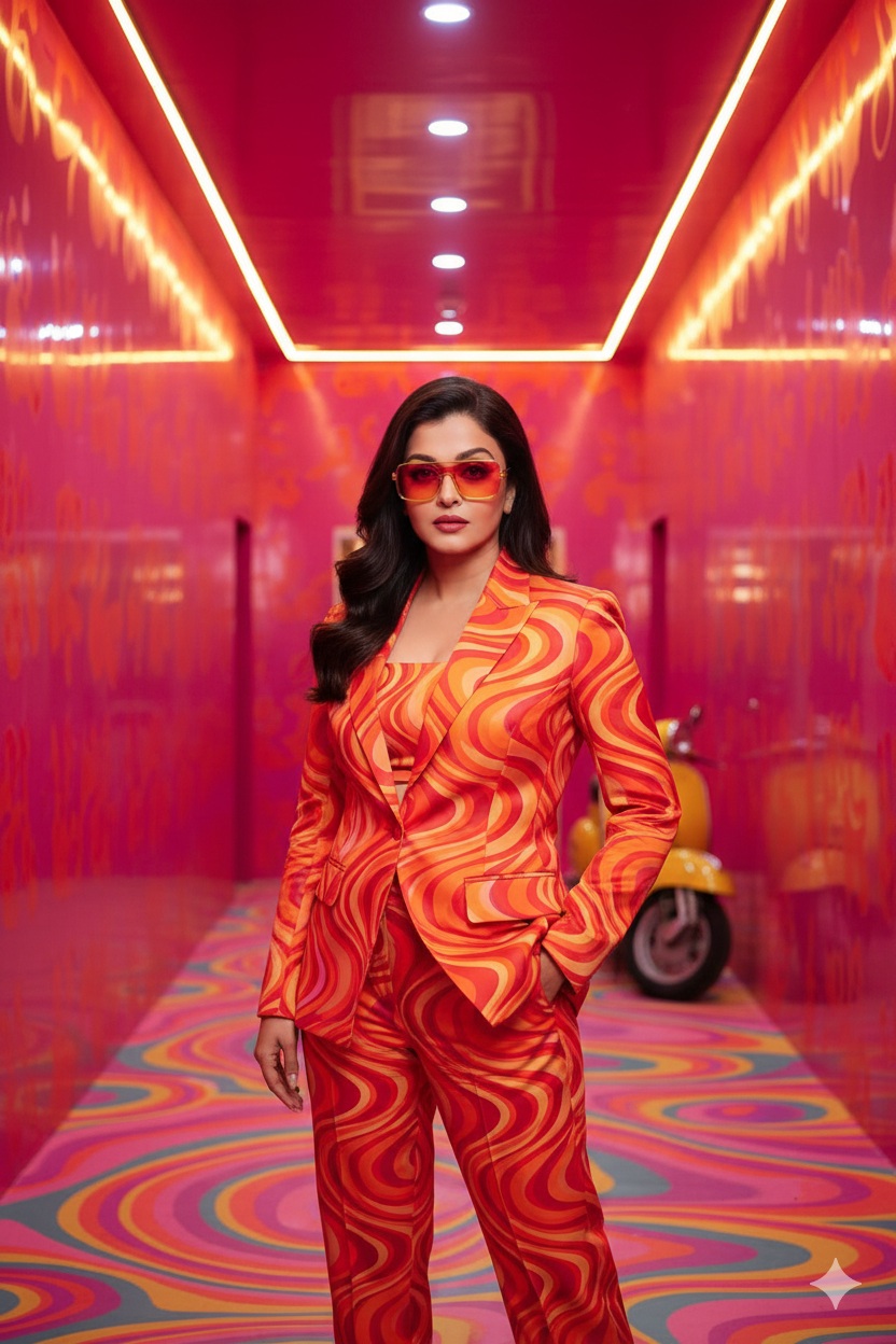 Retro neon scooter portrait reference 2