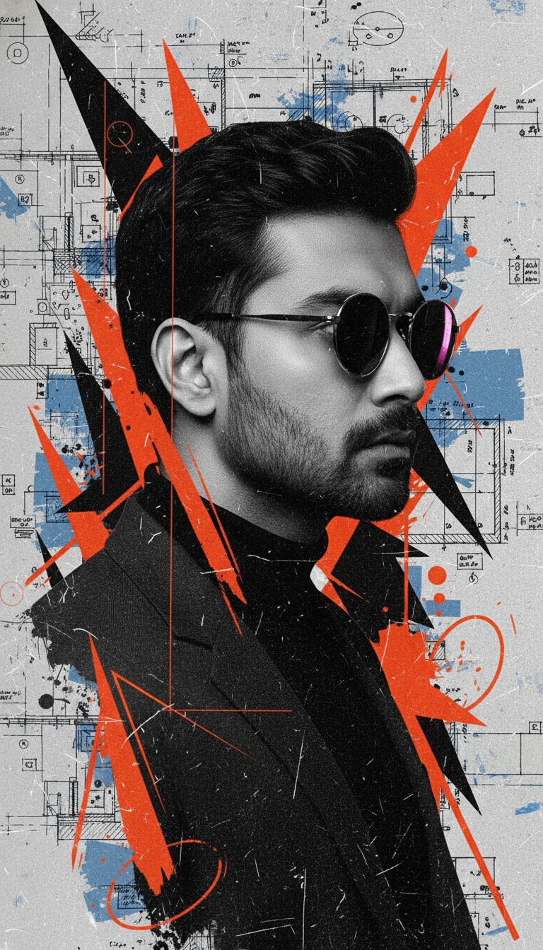 Alternate trash polka collage portrait