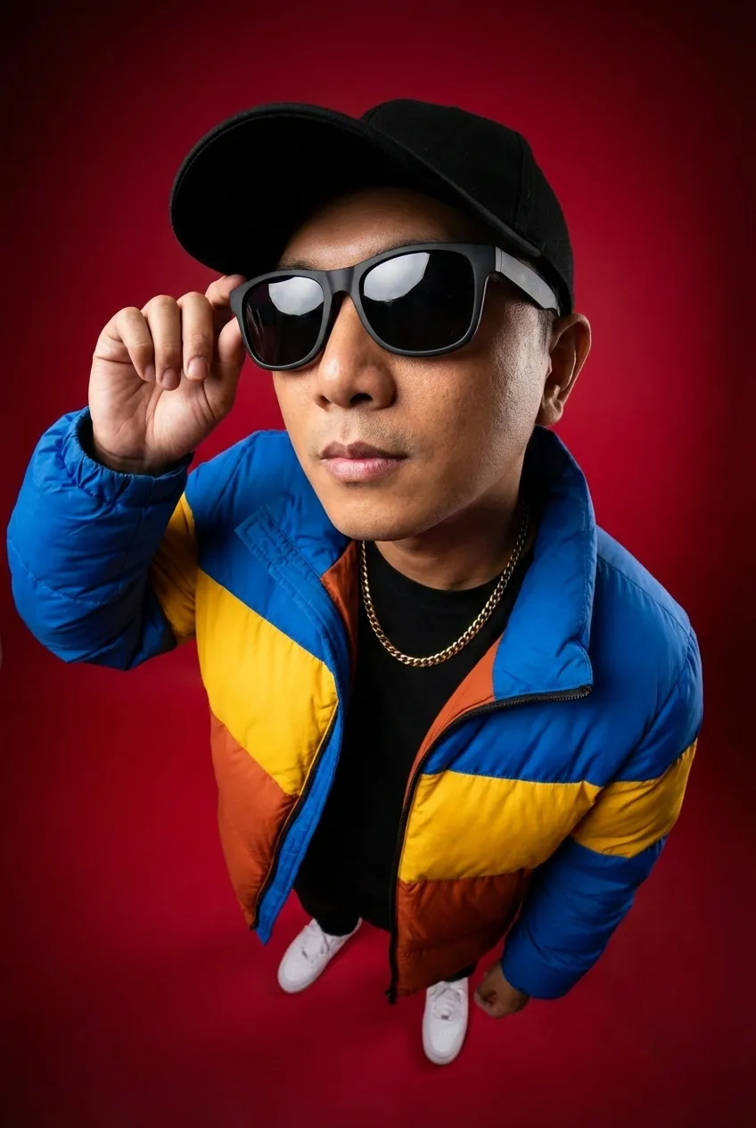 ultra wide fisheye portrait high top down