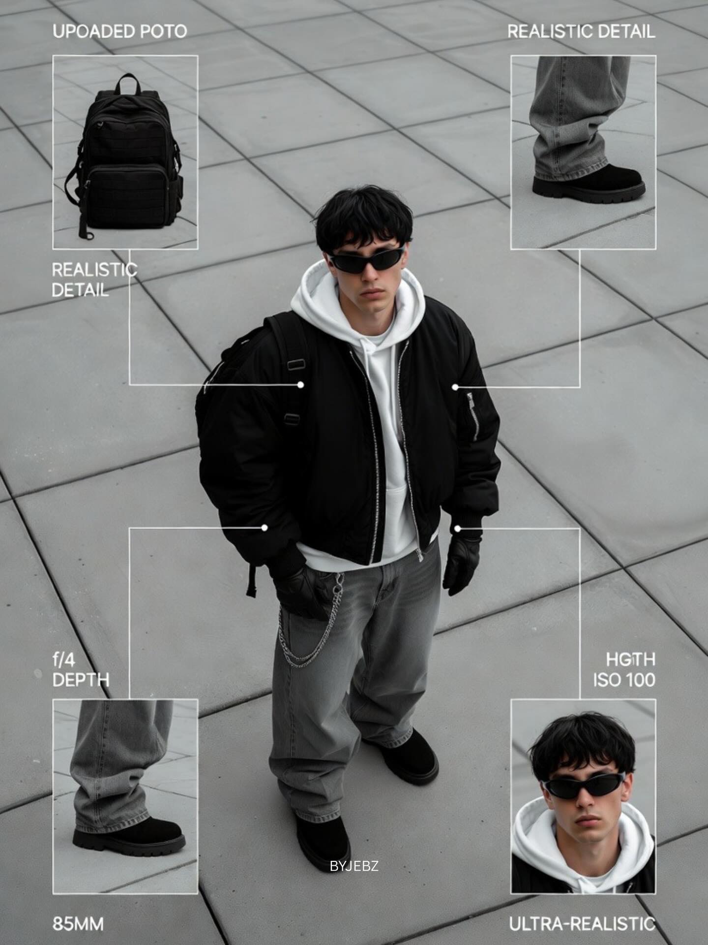 Alternate version of streetwear magazine layout AI prompt