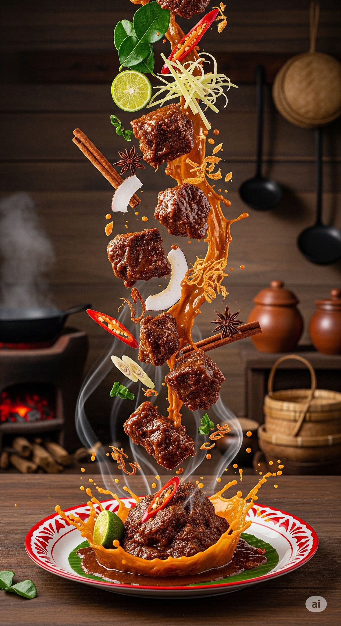 Rendang Padang flavor explosion cinematic
