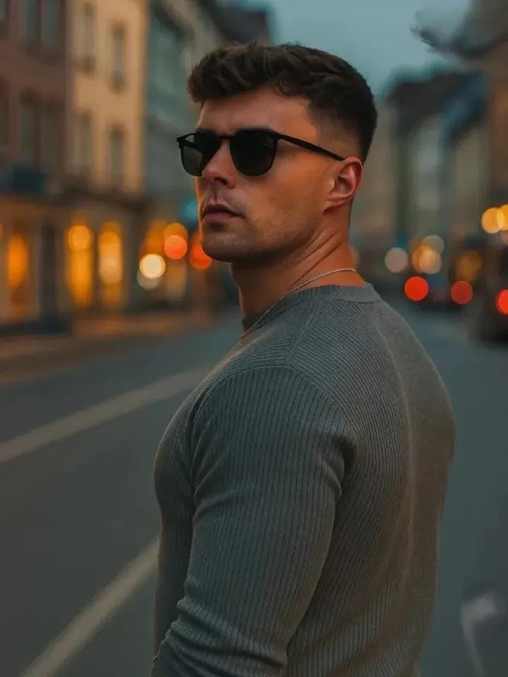 Urban portrait walking with purpose