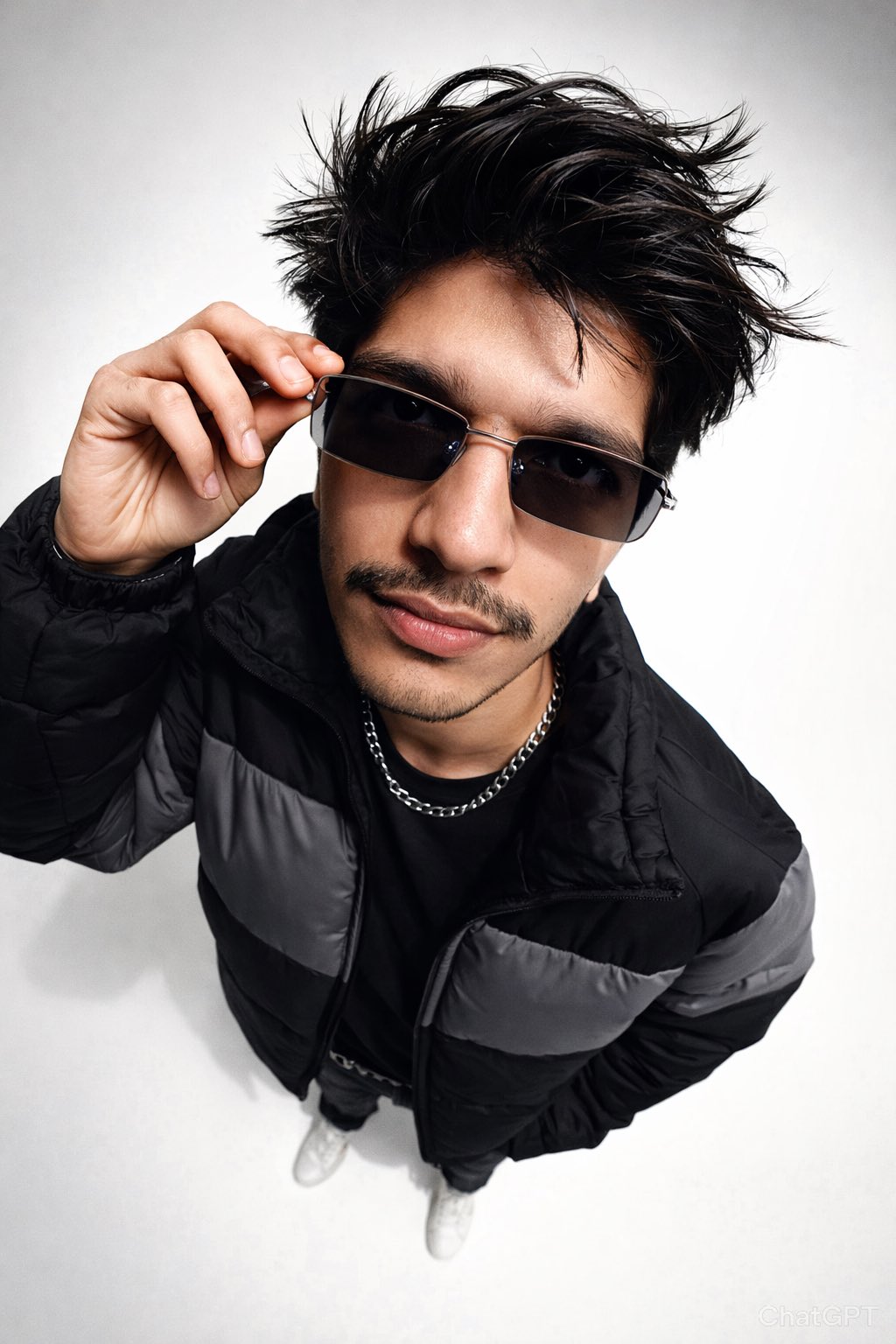 ultra wide fisheye white background puffer