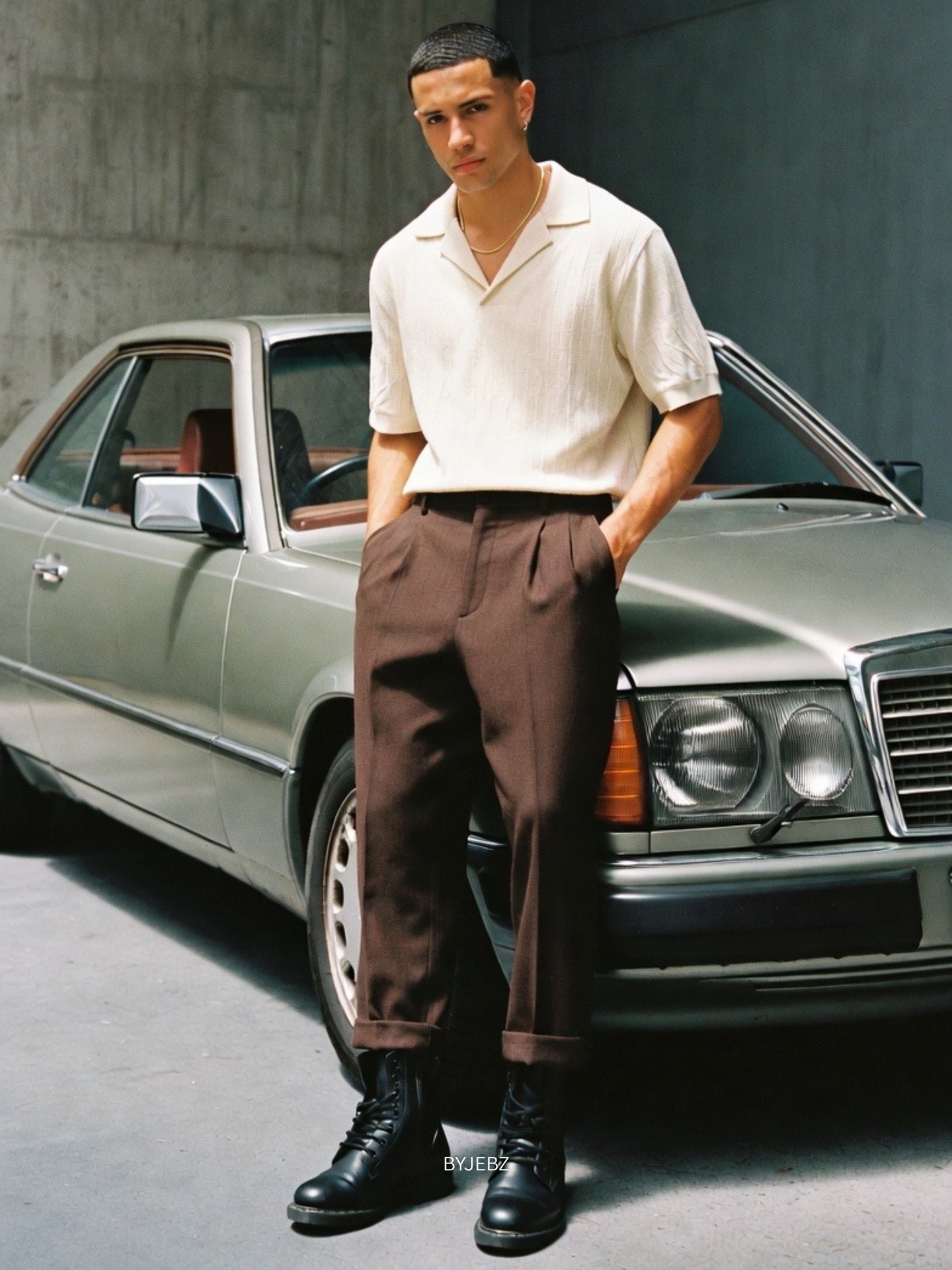 90s mercedes benz silver coupe editorial