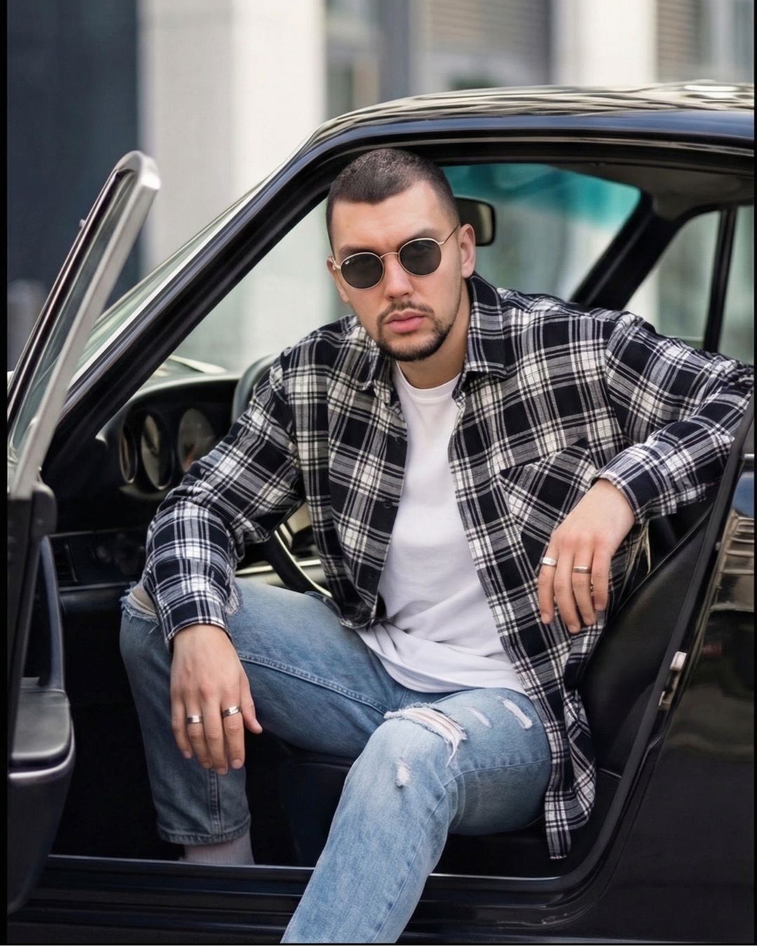 Porsche 911 driver seat streetwear editorial