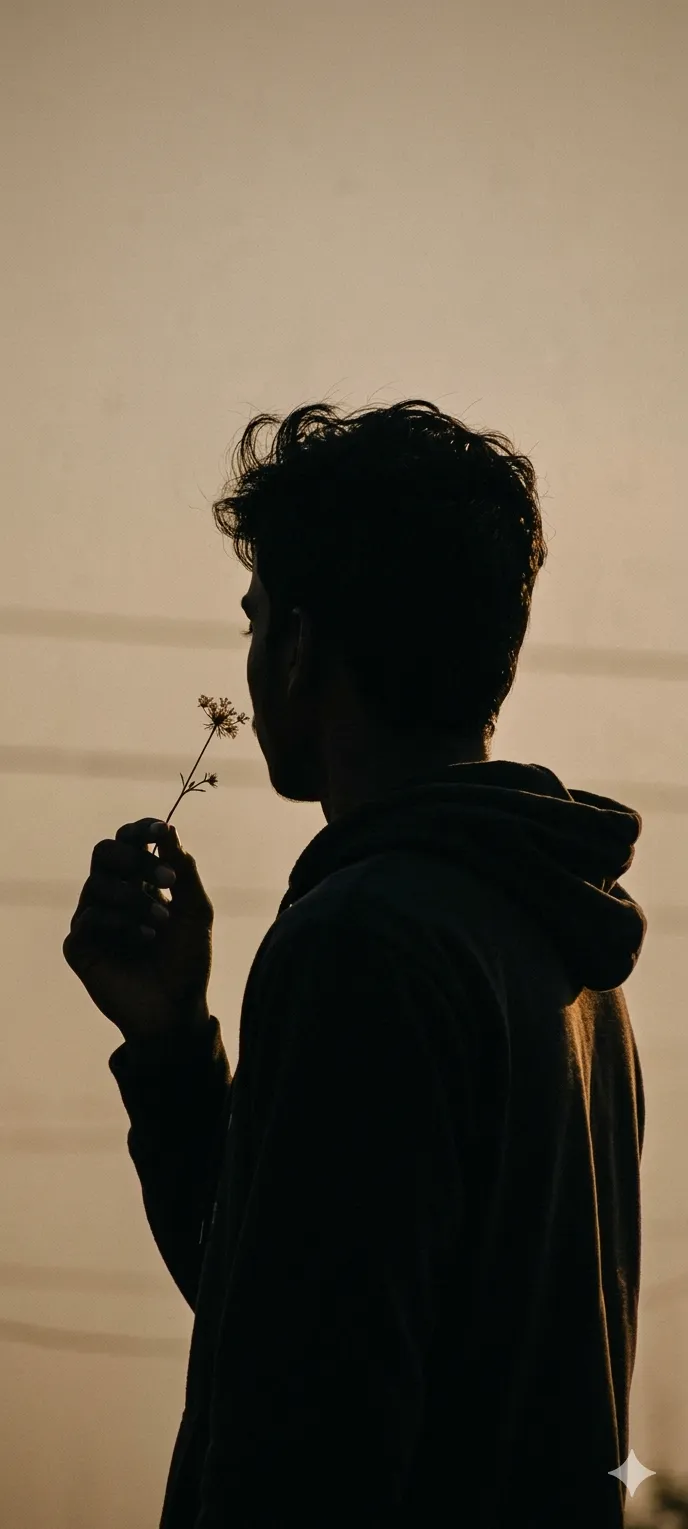 Silhouette flower portrait reference 2