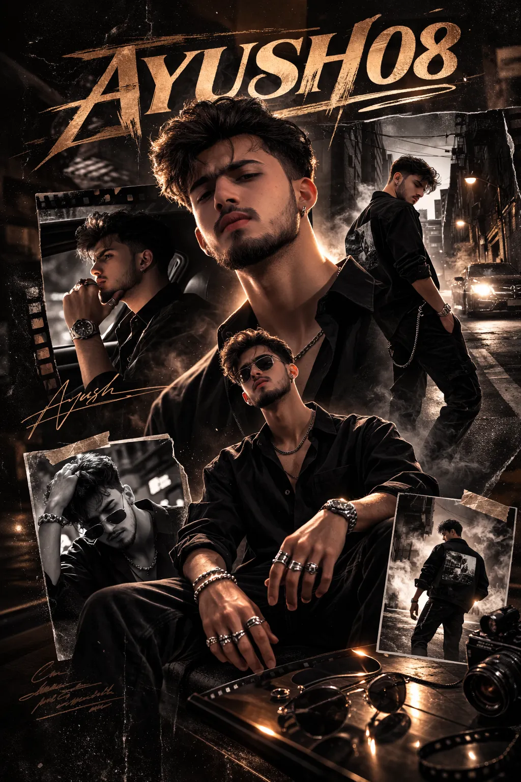 Secondary variation of the retro urban magazine collage poster