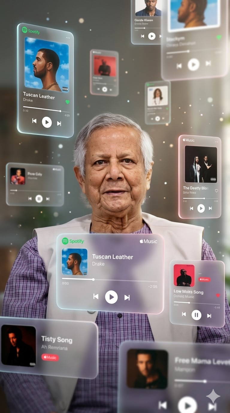 dreamlike AR floating music interface cards