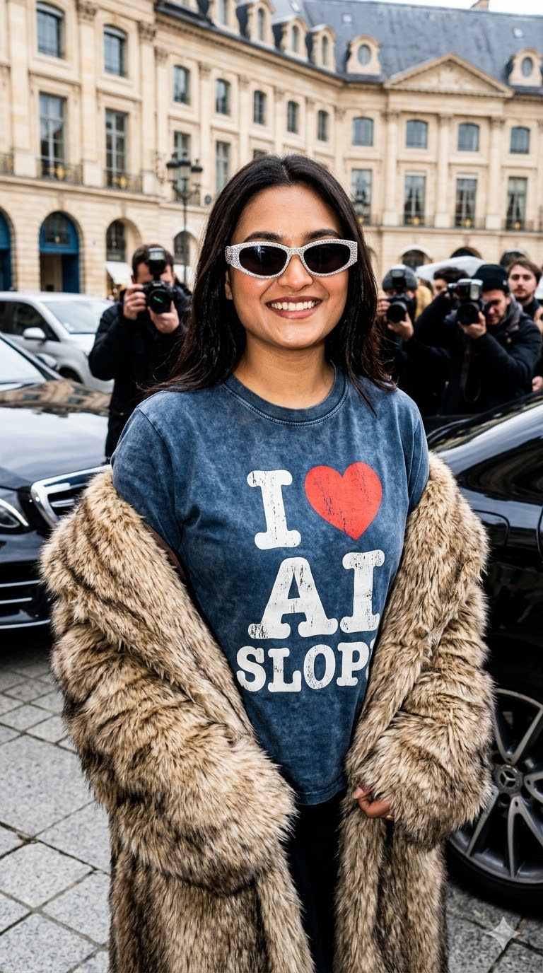 street style Paris Fashion Week I ❤️ AI SLOP