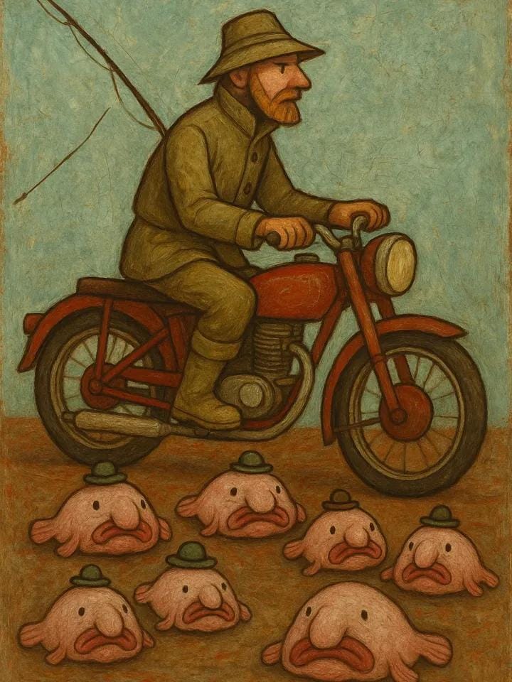 Acrylic painting character riding vehicle