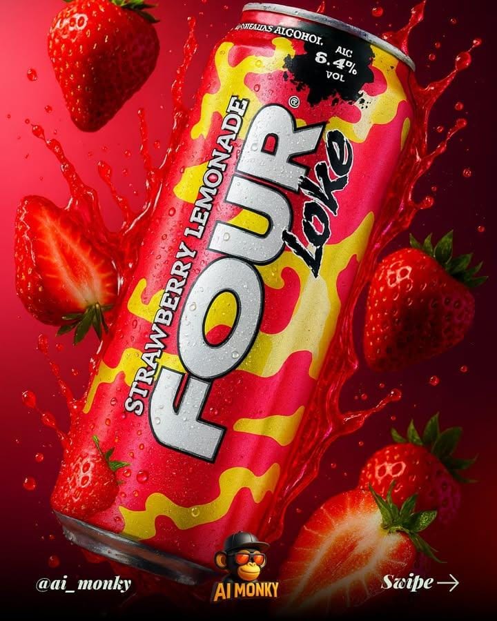 Four Loko Sour Apple can splash neon green