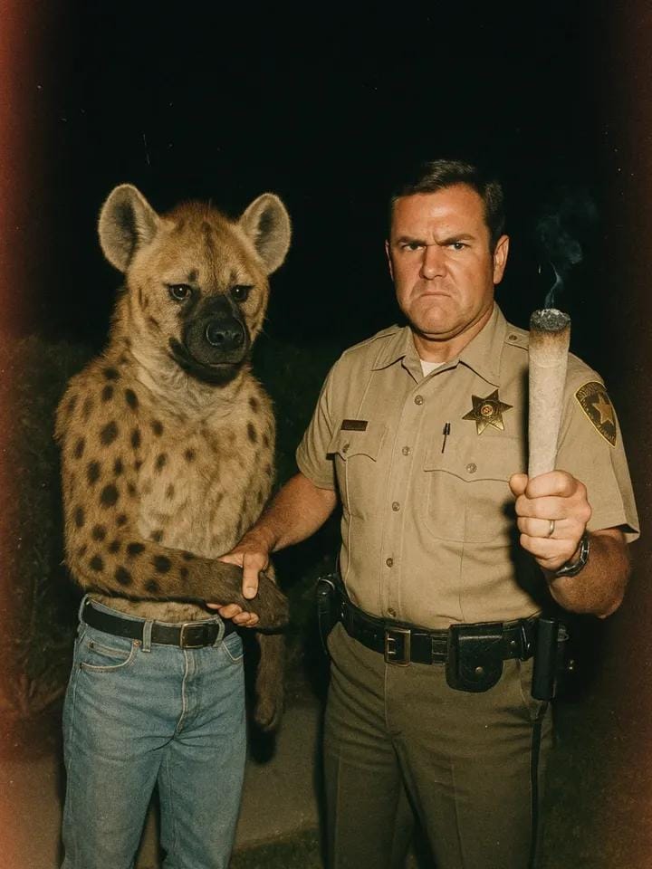 Vintage 1980s snapshot arrest scene